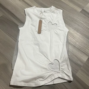 SKIMS Heart Cotton Blend Jersey Tank Snow White Size XS NEW WITH TAGE limited - Picture 1 of 2