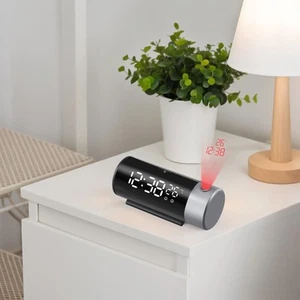 Compact Design Red Line Digital Alarm Clock Projects Time Includes Temp Sensor - Picture 1 of 12