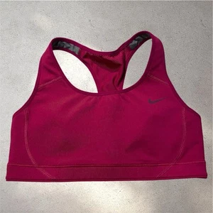 Nike Women’s S Pink Sports Bra Racerback Dri Fit Small Swoosh Non-padded - Picture 1 of 11