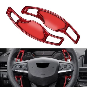Steering Wheel Shifter Paddle Extension For Cadillac CT5 20-22 Carbon Fiber Red - Picture 1 of 11