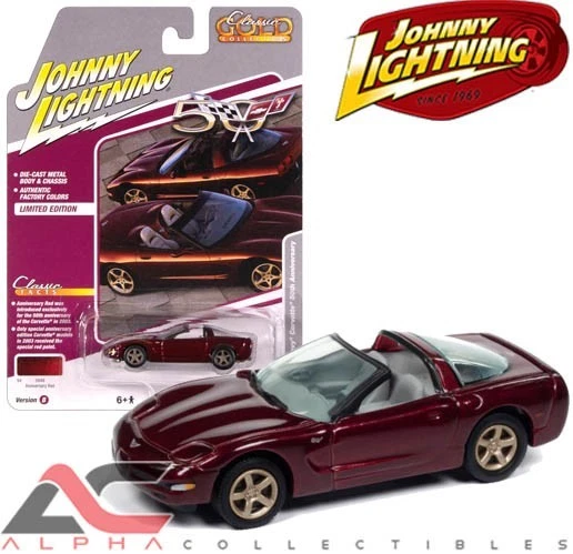 JOHNNY LIGHTNING 1:64 JLSP387B 2003 CHEVROLET CORVETTE 50TH ANNIVERSARY (RED) - Image 1 of 1