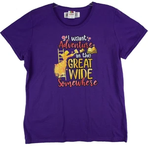 Camicia Citazione Avventura – Maglietta Grafica Floreale Donna XL Viola | Fruit of the Loom - Foto 1 di 10