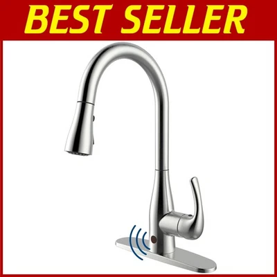 SmartTouch Pull Down Sprayer Faucet, Brushed Nickel - Image 1 of 4