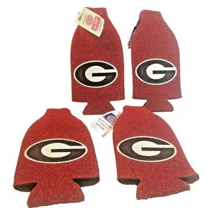 4 Portabotellas NCAA Georgia Coozie Koozie Enfriador con Cremallera Nuevo Con Etiquetas Rojo - Imagen 1 de 9