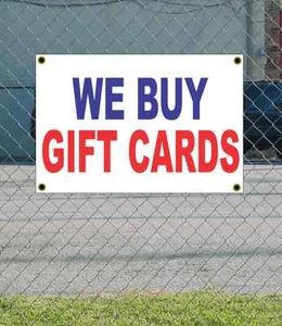 2x3 WE BUY GIFT CARDS Red White & Blue Banner Sign NEW Discount Size & Price - Picture 1 of 3