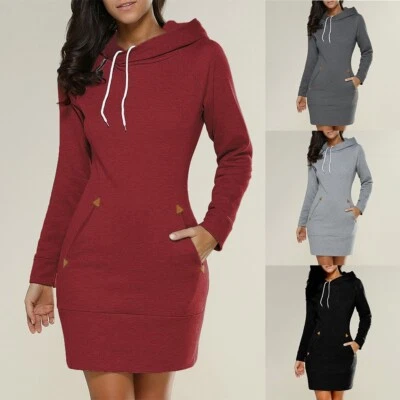 Stylish Hoodie Women Dress Hooded Hoodie Ladies Loose Long Sleeve Polyester - Image 1 of 4