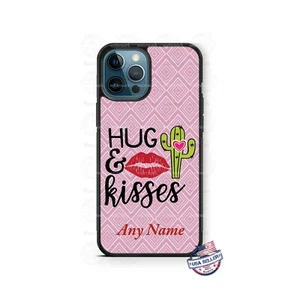 Hugs & Kisses Cactus Cute Love Design Phone Case Cover for iPhone Samsung Gift - Picture 1 of 10