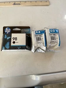 (Lot of 3) New Genuine HP #98 (C9364W) BLACK Ink Cartridges SEALED  - Picture 1 of 3