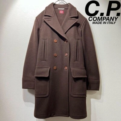 C.P.Company CPCOMPANY Wool Peacoat Jacket Melton ITALY Double-Breasted Brown - Image 1 of 4