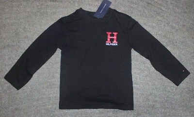 Camiseta Tommy Hilfiger Masculina Preta Manga Longa - Tamanho 4 - Nova Com Etiqueta - Imagem 1 de 3