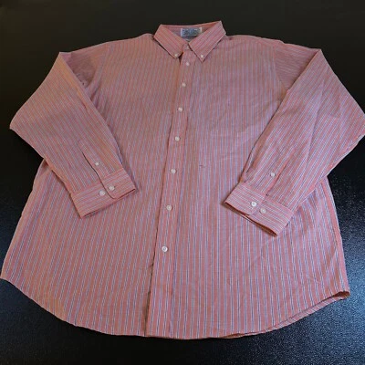 Camisa social Irvine Park listrada manga comprida com botões vermelha azul masculina 17 1/2 - TL - Imagem 1 de 4