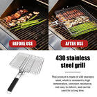 1*Stainless Steel Grill Basket Lockable Non Stick Folding Meat Bbq Fish Grilling