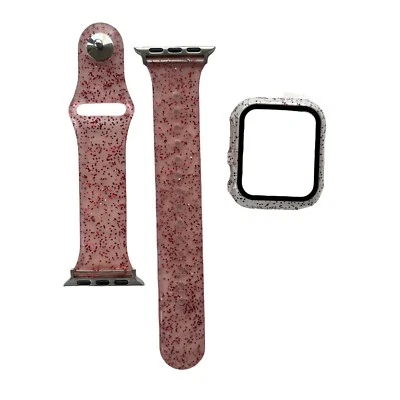 Correa para Apple Watch Red Sparkle 40 mm y protector de pantalla de vidrio templado rígido Foto 1 de 4
