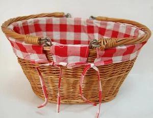 Hamper Basket Brown Oval Willow Wicker Storage Picnic Large 40X32cmSYDNEY PICKUP - Picture 1 of 7