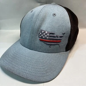 United States Raised Embroidered Light Blue/Black Mesh Medium/Large Flexfit Hat - Picture 1 of 7
