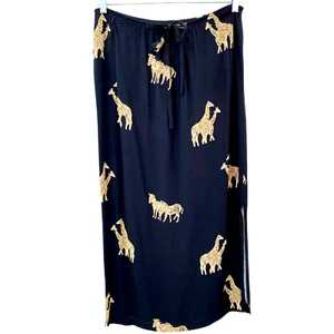 Intriguing Threads Skirt Straight Pencil Zebra Giraffe Size 8 Crepe Midi VTG EUC - Picture 1 of 10