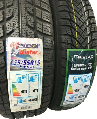 smart fortwo 450 Winterreifen Reifensatz 135 70 + 175 55 R15 vier Stück - Bild 1 von 2