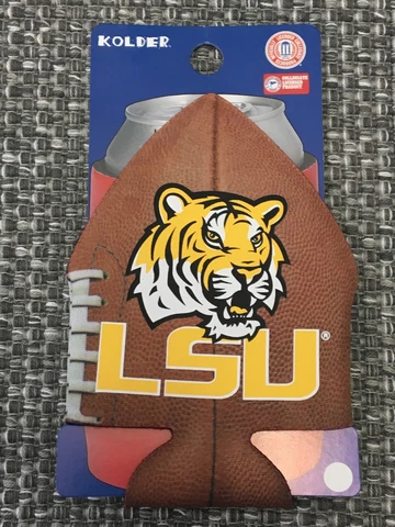 LSU TIGERS NCAA FOOTBALL CAN COOLER COLLAPSIBLE INSULATED BOTTLE HOLDER Cover