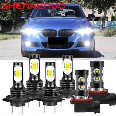 For BMW 330i 320i 2012-2018 6000K White LED Headlight High&Low + Fog Light Bulbs - Image 1 of 4