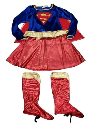 Rubies DC Comics Supergirl Deluxe Halloween Costume Dress Cape Belt Boots M 7 8 - Image 1 of 4