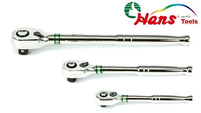 HANS TOOLS Umschaltknarre mit 108 Zähne/3,3° neue Mechanik 1/4" - 3/8" - 1/2" - Bild 1 von 4