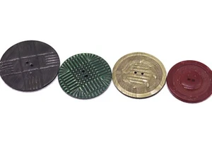 Lot 4 Vintage Antique Buttons Large Plastic Cellulose Geometric Art Deco Buttons - Picture 1 of 8