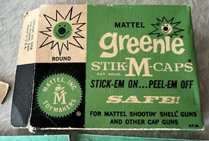 (Empty Box) Vintage 1960's Cap Guns - Mattel Greenie Stik M Caps Green - Picture 1 of 2