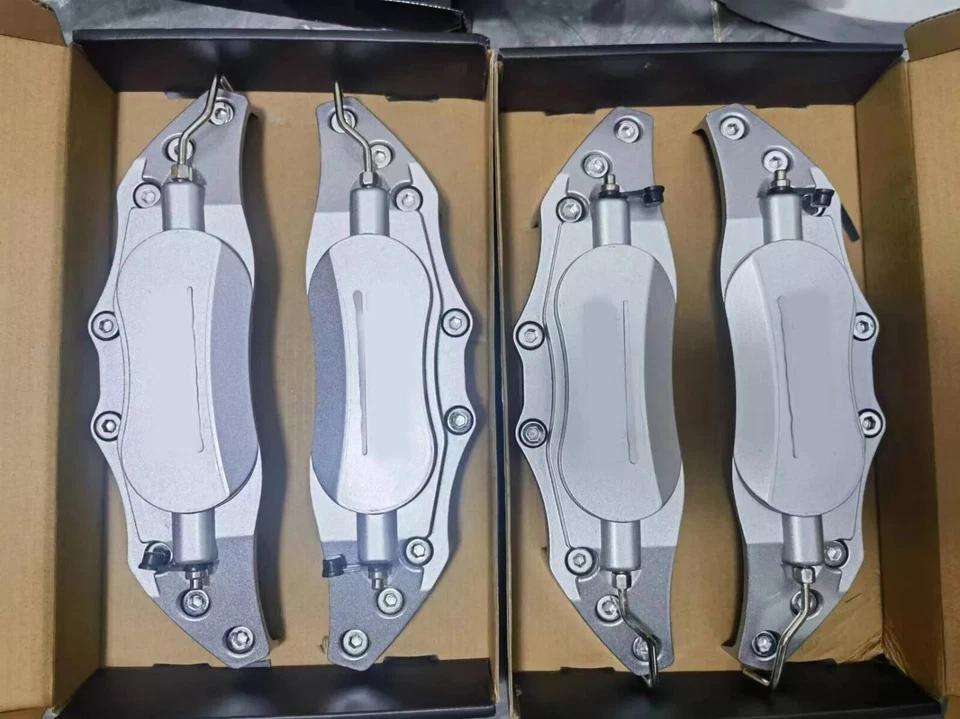 Silver Large Aluminum Alloy Disc Brake Caliper Covers Front+Rear Set Of 4Pcs - Изображение 1 из 4