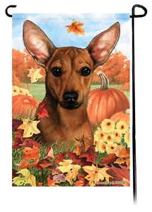 Bandera de jardín Falling Leaves - Chiweenie rojo - Imagen 1 de 1