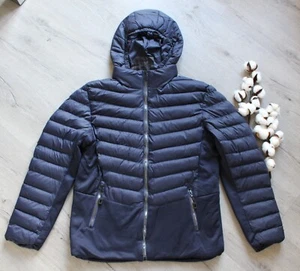 Q&H&L Azul Oscuro Piel Unisex Hombres Mujeres Chaqueta acolchada Capucha Bolsillos Invierno Otoño L - Imagen 1 de 4