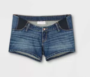 Side Panel Midi Maternity Jean Shorts Isabel Maternity by Ingrid & Isabel Sz 16 - Picture 1 of 6