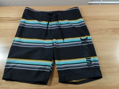 Hurley Mens Board Shorts Swim Green Gold Black Drawstring Pocket Trunks Size 30 - Image 1 of 4
