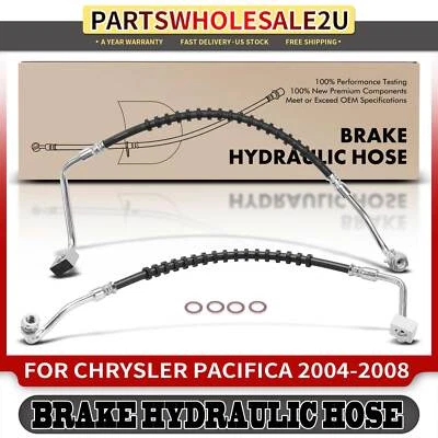 2pcs Front Side Brake Hydraulic Hose for Chrysler Pacifica 2004-2008 4683842AC - Imagen 1 de 4