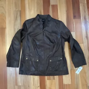 NWT Alfani Woman Genuine Suede Zip Front Jacket Size 1X Mahogany Brown $169 - Picture 1 of 10