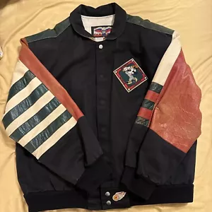 Jeff Hamilton Mickey Mouse World Champs Leather Jacket Vintage. Minimal wear. - Picture 1 of 18