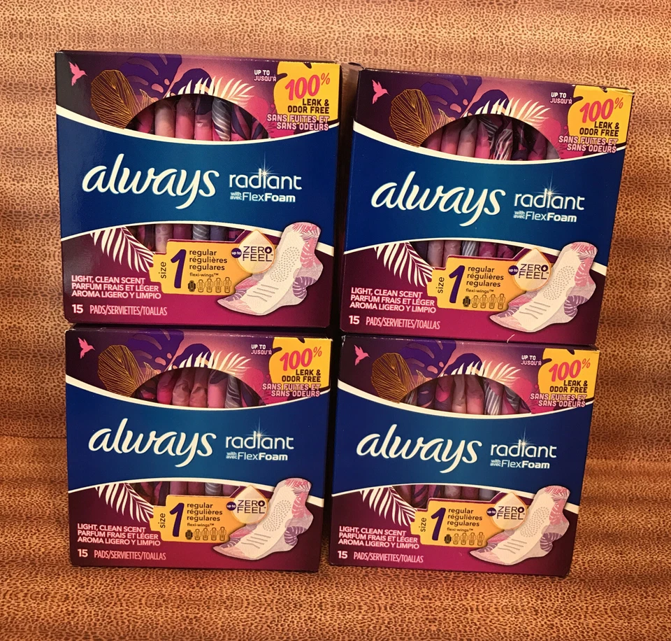 Always Radiant W/wings Regular Scented Pads 15ct 037000953340s342