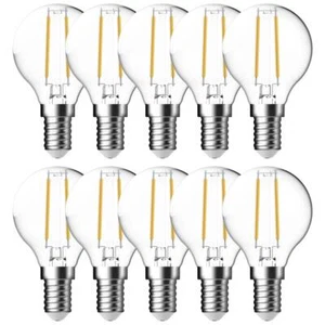 10 x Gotas de Filamento LED 2,1W = 25Watt E14 Bolas Transparentes P45 250lm Blanco Cálido 2700K - Imagen 1 de 3