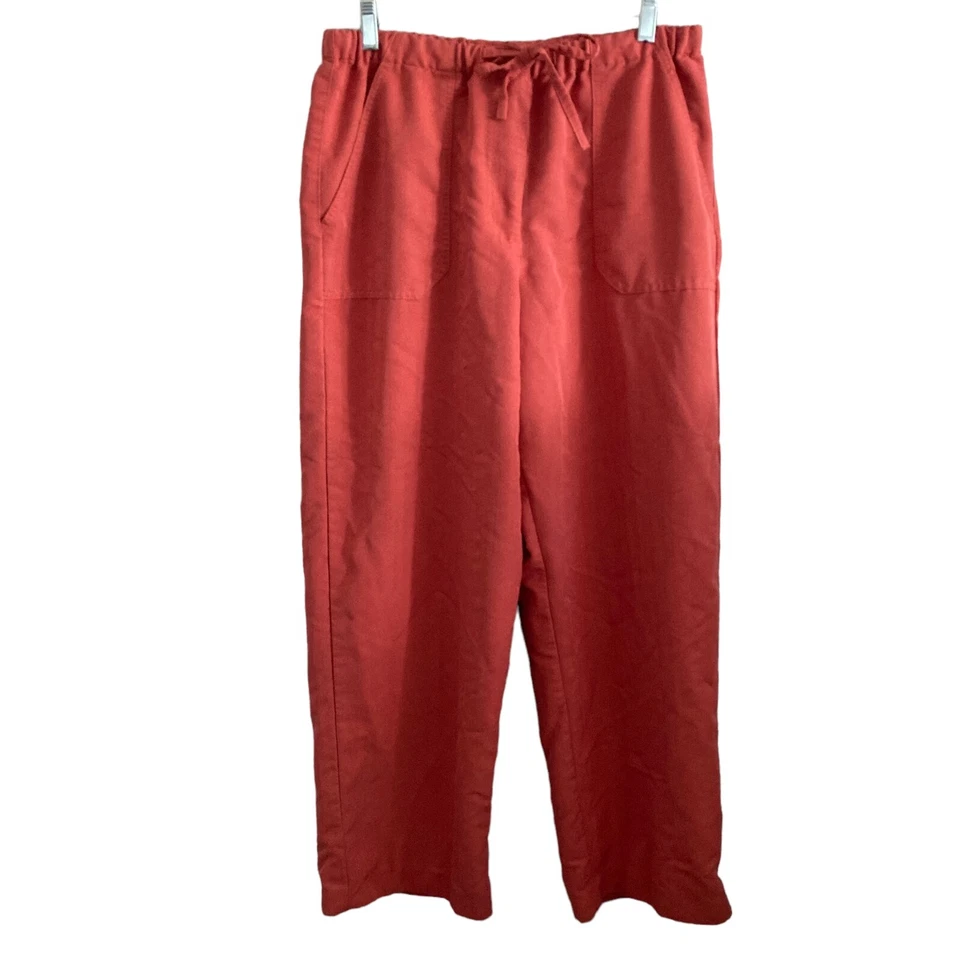 Брюки женские Caribbean Joe большие ржавого цвета оранжевые повседневные на шнурке - Изображение 1 из 4