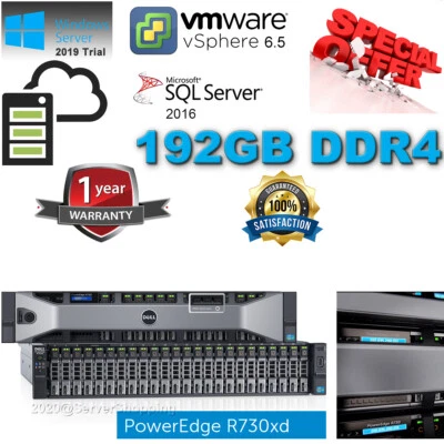 Dell PowerEdge R730xd 44-CORES Server Xeon E5-2699v4 96GB 128GB 256GB DDR4 LOT - Image 1 of 4