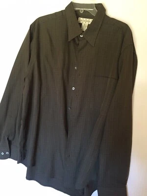 Crossings男式橄榄条纹XL纽扣前衬衫 — 第 1/3 张图片