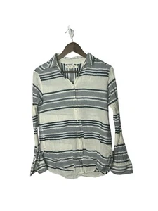 Xirena Womens Size xs Stripe Button Down Shirt blue White Cotton - Picture 1 of 3