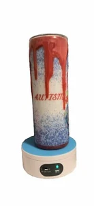 Brand New Autism Mama Epoxy And Glitter Drip Tumbler Comes W/ Blue Lid & Straw - Picture 1 of 4
