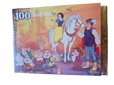 New Vintage 1980’s Golden Snow White 100 Pc Jigsaw Puzzle & Activity Book Set - Image 1 of 4