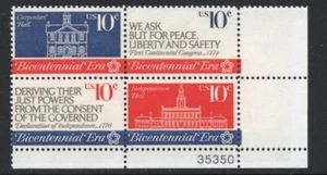 ALLY'S US Plate Block Scott #1543-6 10c Continental Congress [4] - MNH F/VF STK - Picture 1 of 1