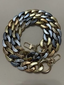 Mix Metallic Colours chain link bag strap, 70cm - Picture 1 of 5