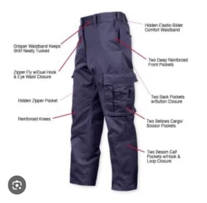 NWT Navy Blue EMT Pants Tactical 9 Pocket Uniform Active Cargo Work Men’s Size S - Picture 1 of 15
