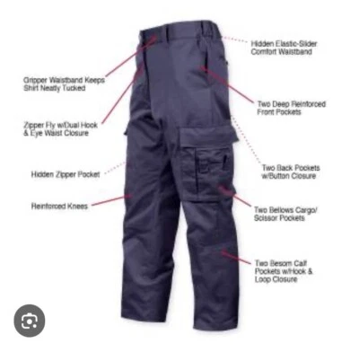 NWT Navy Blue EMT Pants Tactical 9 Pocket Uniform Active Cargo Work Men’s Size S - Image 1 of 4