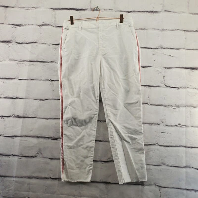 Pantalones SUNVERDS para mujer 30 dobladillo crudo Love cremallera recta blanco rojo bolsillos de corte Foto 1 de 4