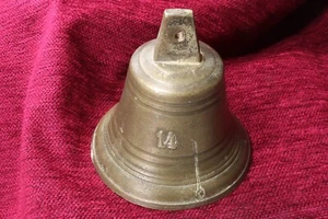 Campana de bronce con badajo original. Número 14 bis. Bronze bell with original - Bild 1 von 6