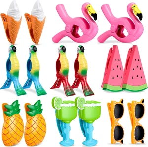 16 Pcs Beach Towel Clips Cute Towel Clips for Chairs Beach Towel Holder Clothes - Picture 1 of 12